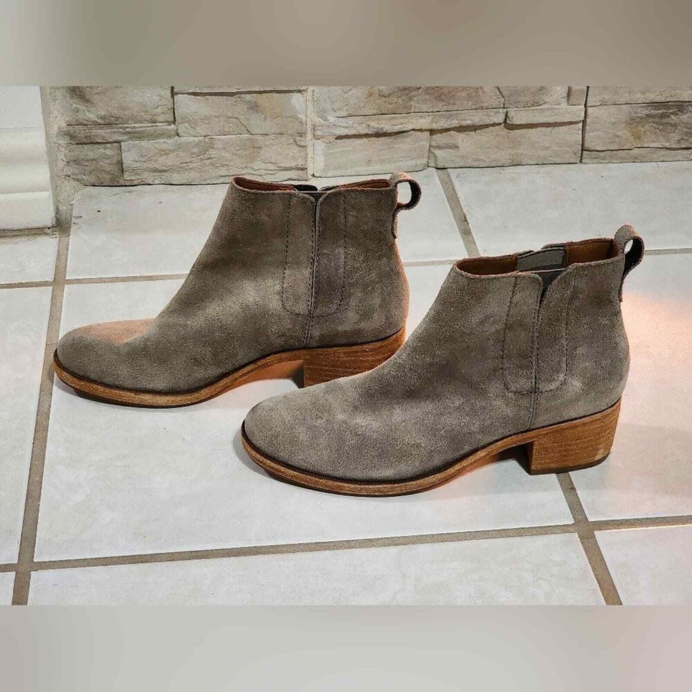 Kork ease Women's Mindo Grey Suede Leather Western Chelsea Boots Size 6 - Picture 4 of 9